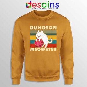 Dungeon Meowster DnD Orange Sweatshirt Cat Gamer D20 Sweater