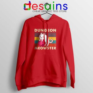 Dungeon Meowster DnD Red Hoodie Cat Gamer D20 Hoodies