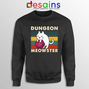 Dungeon Meowster DnD Sweatshirt Cat Gamer D20 Sweater S-3XL