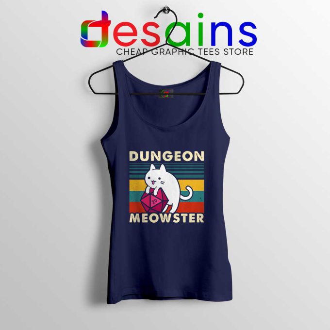 Dungeon Meowster DnD Tank Top Cat Gamer D20 Tank Tops S-3XL