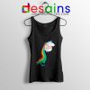 Funny Fat Unicorn Tank Top Unicorn on Rainbow Jetpack Tops S-3XL