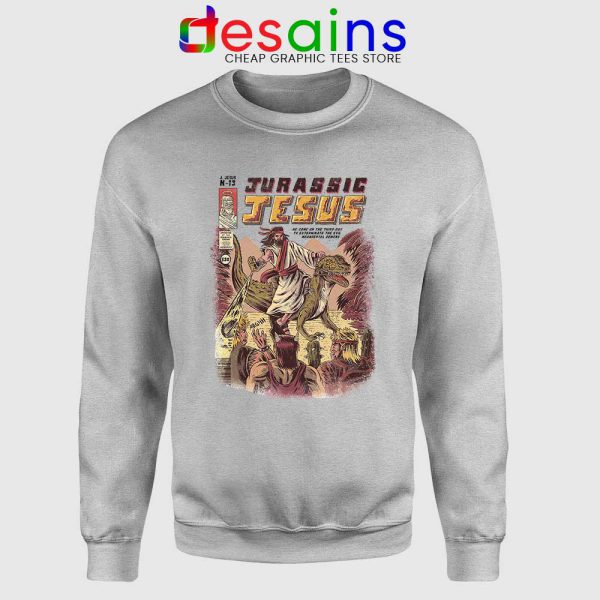 Jurassic Jesus Christmas Sport Grey Sweatshirt Jurassic Park Sweater