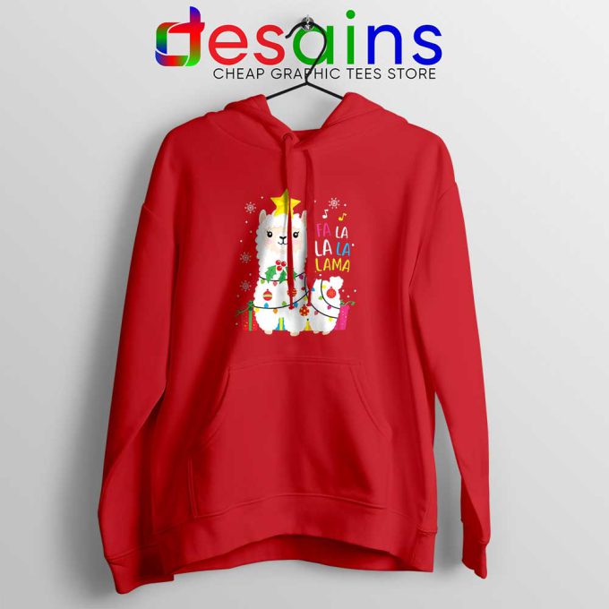 Llama Fa La La Christmas Red Hoodie The llama Funny Hoodies S-2XL