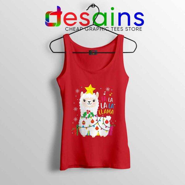 Llama Fa La La Christmas Red Tank Top The llama Funny Tank Tops S-3XL