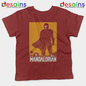 Mandalorian Disney Art Poster Maroon Kids Tshirt Disney Plus Tees