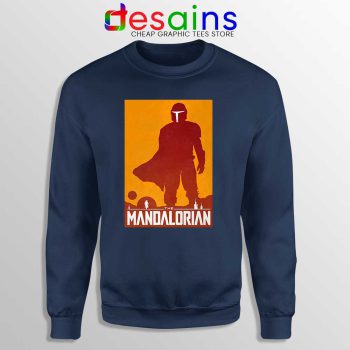 Mandalorian Disney Art Poster Navy Sweatshirt Disney Plus Sweater