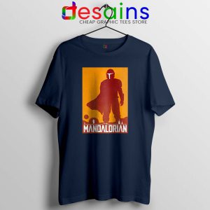 Mandalorian Disney Art Poster Navy shirt Disney Plus Tee Shirts S-3XL