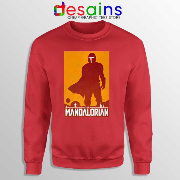 Mandalorian Disney Art Poster Red Sweatshirt Disney Plus Sweater