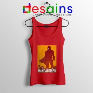 Mandalorian Disney Art Poster Red Tank Top Disney Plus Tops