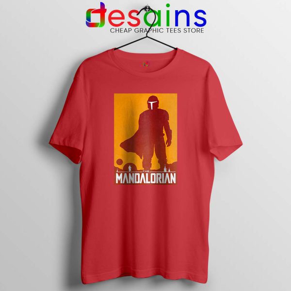 Mandalorian Disney Art Poster Red shirt Disney Plus Tee Shirts S-3XL