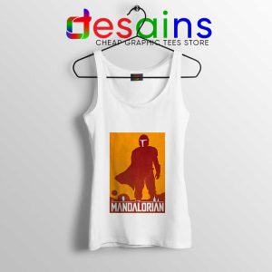 Mandalorian Disney Art Poster White Tank Top Disney Plus Tank Tops