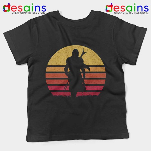 Mandalorian Retro Sun Rise Kids Tshirt