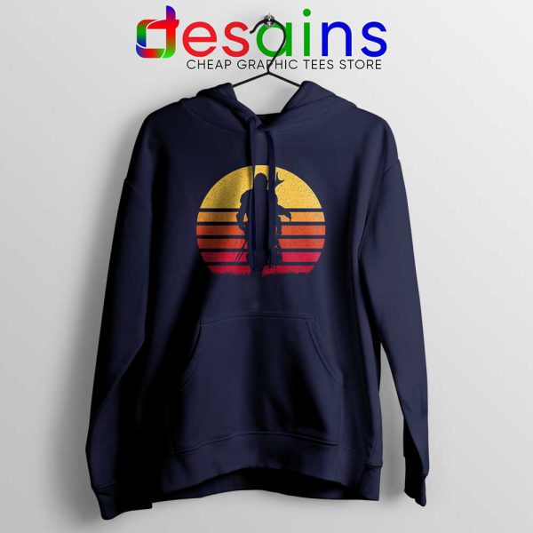 Mandalorian Retro Sun Rise Navy Hoodie The Mandalorian Hoodies