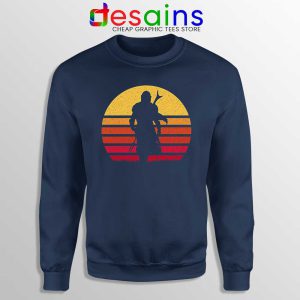 Mandalorian Retro Sun Rise Navy Sweatshirt The Mandalorian Sweater