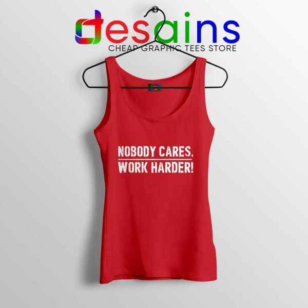 Nobody Cares Work Harder Red Tank Top Lamar Jackson Tank Tops S-3XL