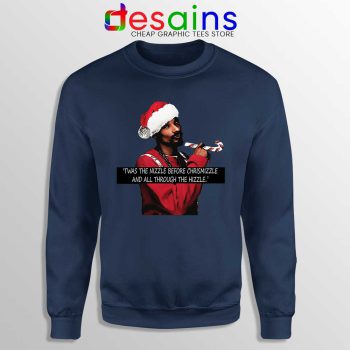 Snoop Dogg on Christmas Navy Sweatshirt American Rapper