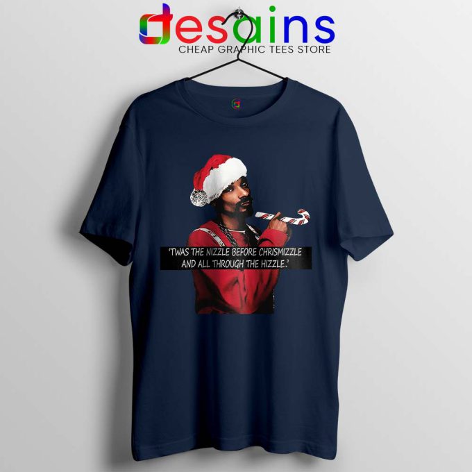 Snoop Dogg on Christmas Navy Tshirt American Rapper Tee Shirts