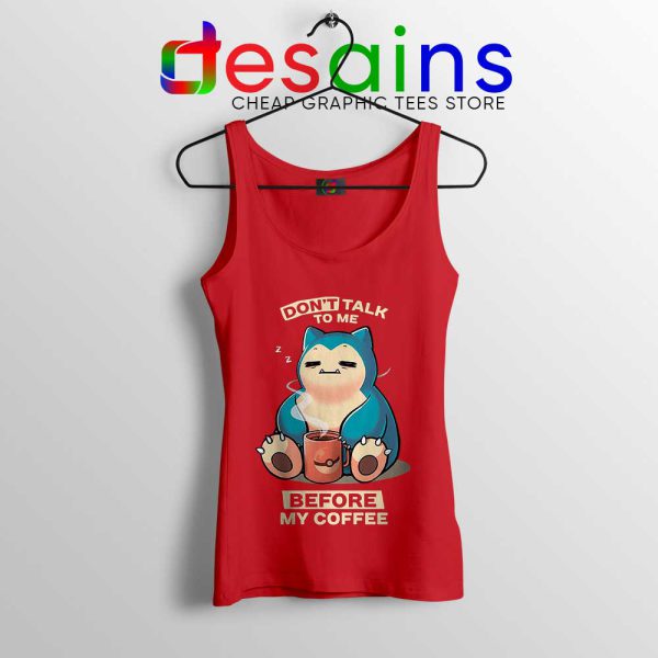 Snorlax Dont Talk To Me Red Tank Top Pokemon Tank Tops S-3XL