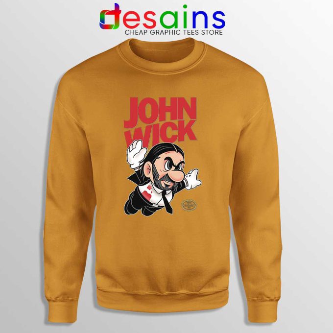 Super John Wick Orange Sweatshirt Super Mario Wick Sweater S-3XL