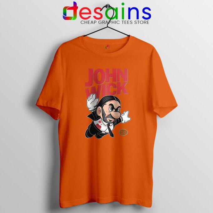 Super John Wick Orange Tshirt Super Mario Wick Tee Shirts S-3XL