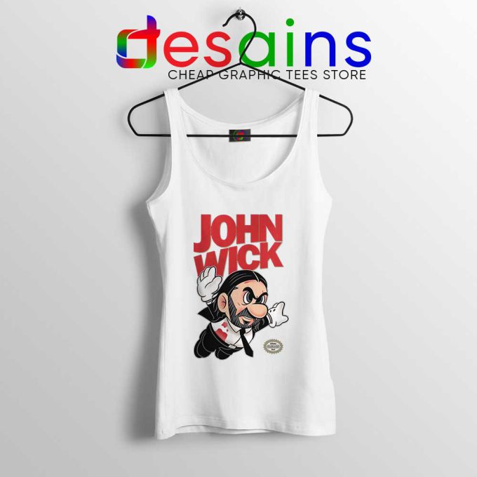 Super John Wick White Tank Top Super Mario Wick Tank Tops S-3XL