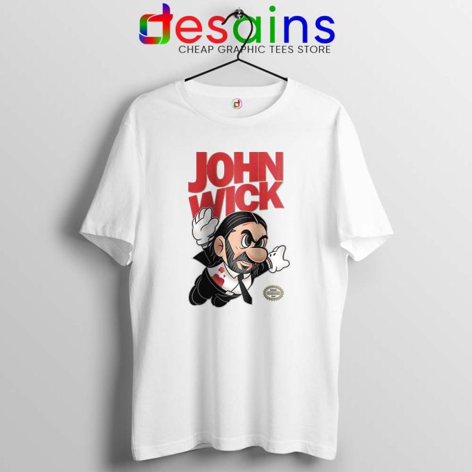 Super John Wick White Tshirt Super Mario Wick Tee Shirts S-3XL