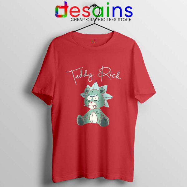 Teddy Rick Sanchez Red Tshirt Rick and Morty Tee Shirts S-3XL