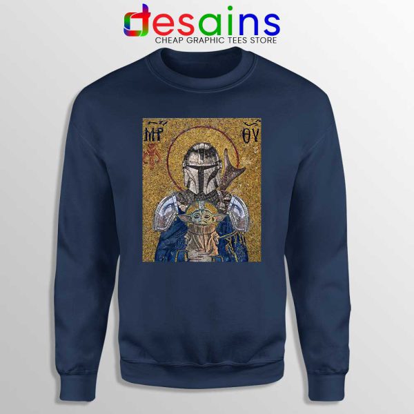 The Child Is My Religion Navy Sweatshirt Baby Yoda Sweater S-3XL