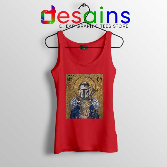 The Child Is My Religion Red Tank Top Baby Yoda Tank Tops S-3XL