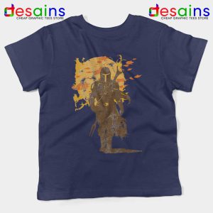 The Mandalorian Sun Light Navy Kids Tshirt Disney Plus Tees Youth