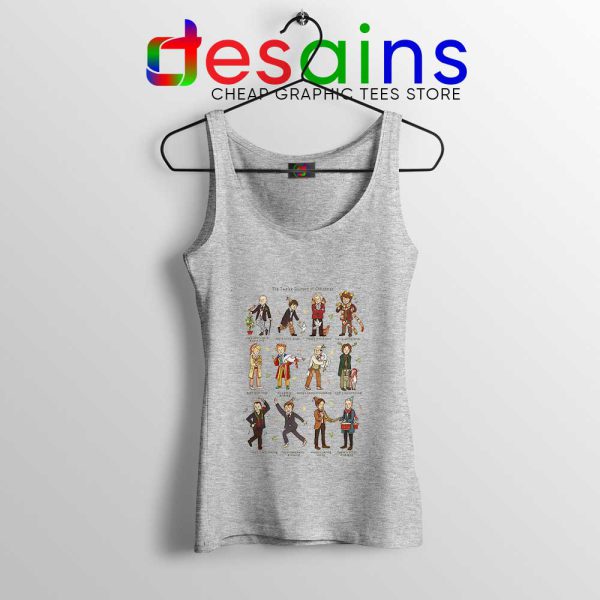 The Twelve Doctors of Christmas Sport Grey Tank Top Dr Who Tops