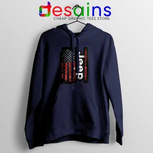 USA Flag Jeep Navy Hoodie American Jeep Hoodies S-2XL