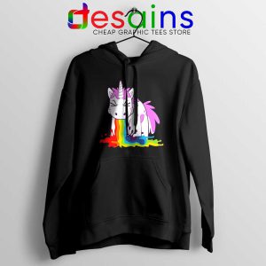 Unicorn I Puke Rainbows Black Hoodie Funny Unicorns Hoodies S-2XL