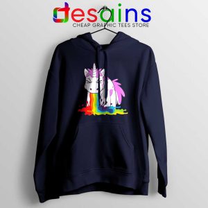 Unicorn I Puke Rainbows Navy Hoodie Funny Unicorns Hoodies S-2XL