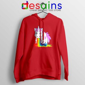 Unicorn I Puke Rainbows Red Hoodie Funny Unicorns Hoodies S-2XL