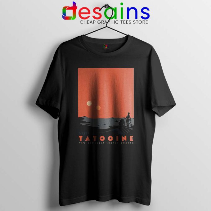 Visit Tatooine Black Tshirt Star Wars Location Tee Shirts S-3XL