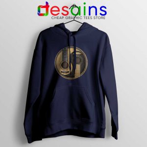 Yin Yang Guitar Navy Hoodie Acoustic Guitar Hoodies S-2XL