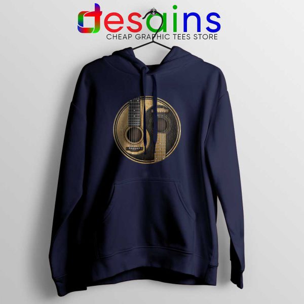 Yin Yang Guitar Navy Hoodie Acoustic Guitar Hoodies S-2XL