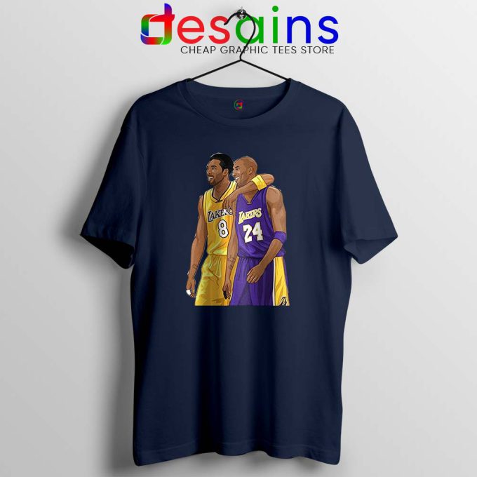 8 and 24 Kobe Costume Navy Tshirt RIP NBA Kobe Bryant Tees