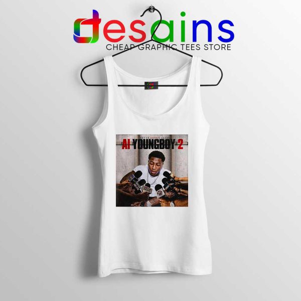 AI YoungBoy 2 Song White Tank Top YoungBoy Never Broke Again Tops