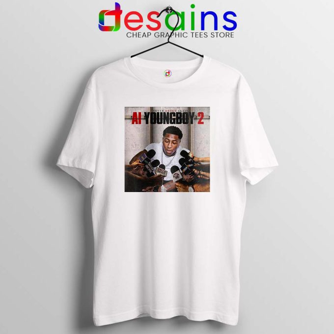AI YoungBoy 2 Song White Tshirt YoungBoy Never Broke Again Tee Shirts