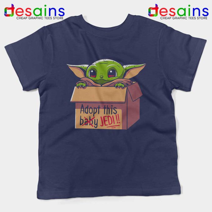 Adopt this Baby Jedi Navy Kids Tshirt Baby Yoda Jedi Youth Tees