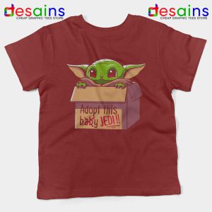 Adopt this Baby Jedi Red Kids Tshirt Baby Yoda Jedi Youth Tees