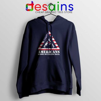 American Knows No Falling Back Navy Hoodie Independence Day