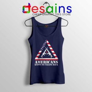 American Knows No Falling Back Navy Tank Top Independence Day Tops