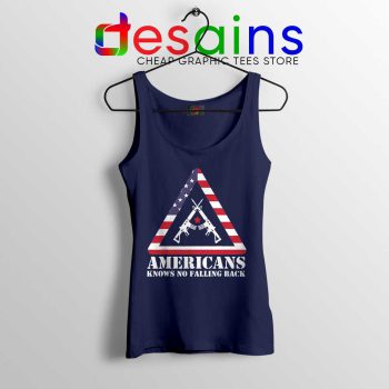 American Knows No Falling Back Navy Tank Top Independence Day Tops
