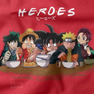 Anime Heroes Friends Style Parody Kids T-Shirt