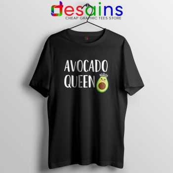 Avocado Queen Black Tshirt Girls Funny Avocado Tee Shirts
