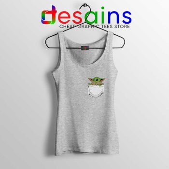 Baby Yoda in a Pocket Sport Grey Tank Top The Child Tops