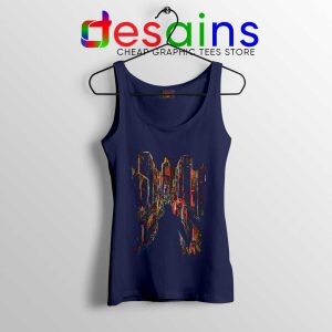 Batman Dark Vision Navy Tank Top The Batman Artd Tops S-3XL